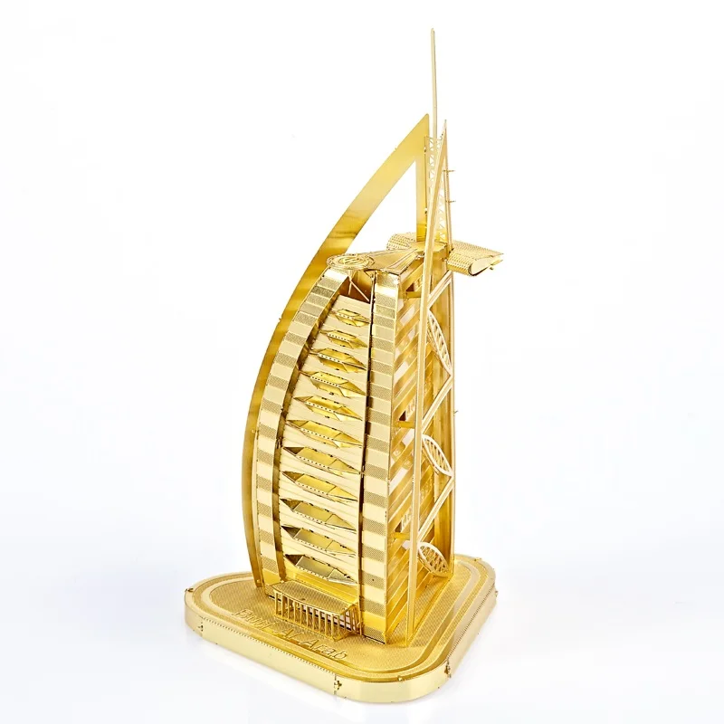

Piececool Burj Al Arab Building Architecture DIY 3d Metal Nano Puzzle Assemble Model Kits P001 Laser Cut Jigsaw Toys