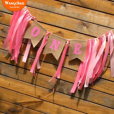 Ribbon Dining Chair Linen Banner One Year Old Party Decoration Happy Birthday Baby Shower Boys Girls Decora Kids Party Supplies Ribbon Dining Chair Linen Banner One Year Old Party Decoration Happy Birthday Baby Shower Boys Girls Decora Kids Party Supplies