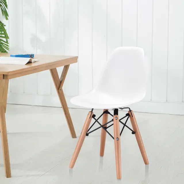 Giantex Kids Dining Side Armless Chair Modern Molded Plastic Seat Giantex Kids Dining Side Armless Chair Modern Molded Plastic Seat Wood Legs White Children Chairs Home
