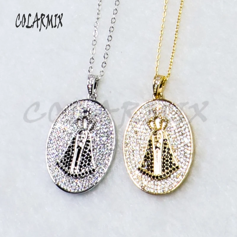

3Pcs Round Pendant necklace zircon charms pendant Gift for lady mix color jewelry necklace gift for lady5177