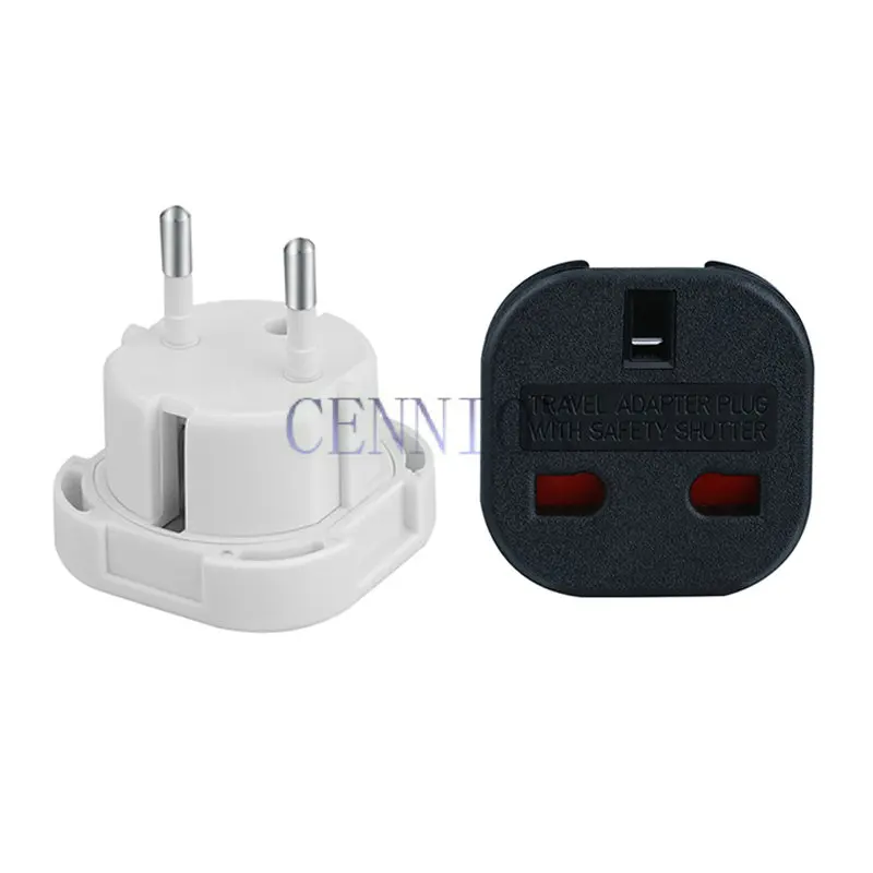 Pure Copper Pass 10A 240V UK GB to EU Euro 2pin Power Plug Trip Travel Adaptor Convertor 50pcs free cn post