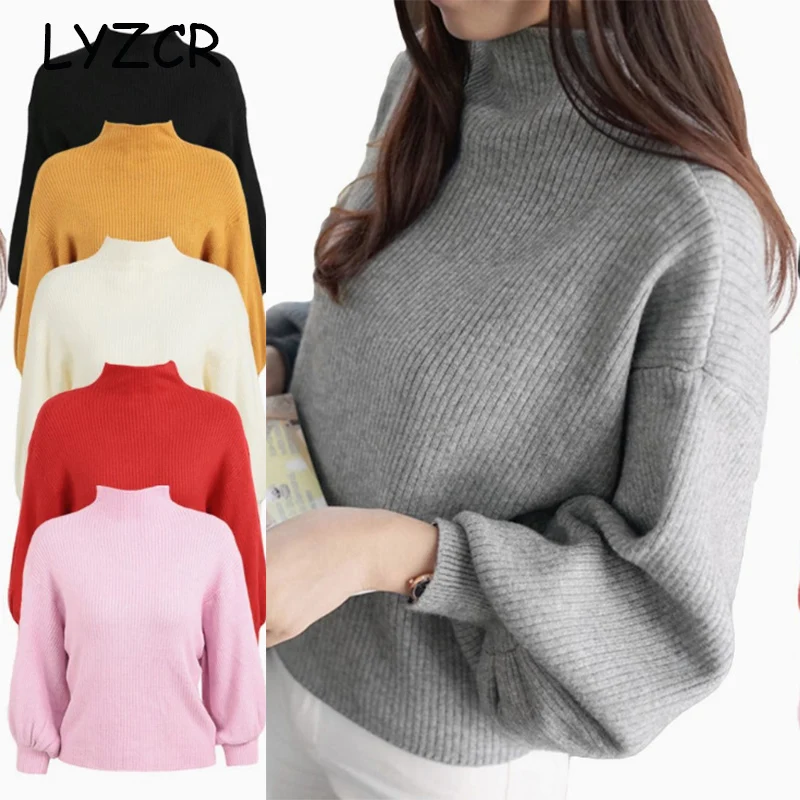 

Loose Knitted Sweater Women Oversize Autumn Winter 2019 Women Turtleneck Sweater And Pullovers Batwing Sleeve Sweaters Mujer