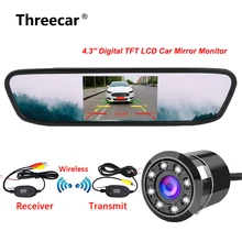 4.3 pollici HD Auto Specchio Retrovisore Monitor CCD Video Auto di Assistenza Al Parcheggio LED Night Vision Telecamera di Retromarcia Videocamera vista posteriore
