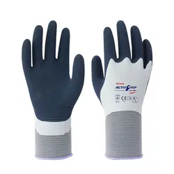 TOWA безопасности, рабочие перчатки Водонепроницаемый износостойкие защиты против скольжения перчатки из натурального латекса труда