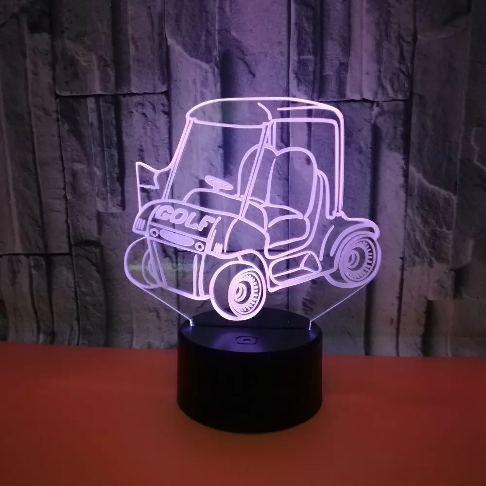 

Golf Cart 3d Night Light Touch Remote Control Gift Colorful Table 3d Lamp Bedside decorative lamp for children's bedroom