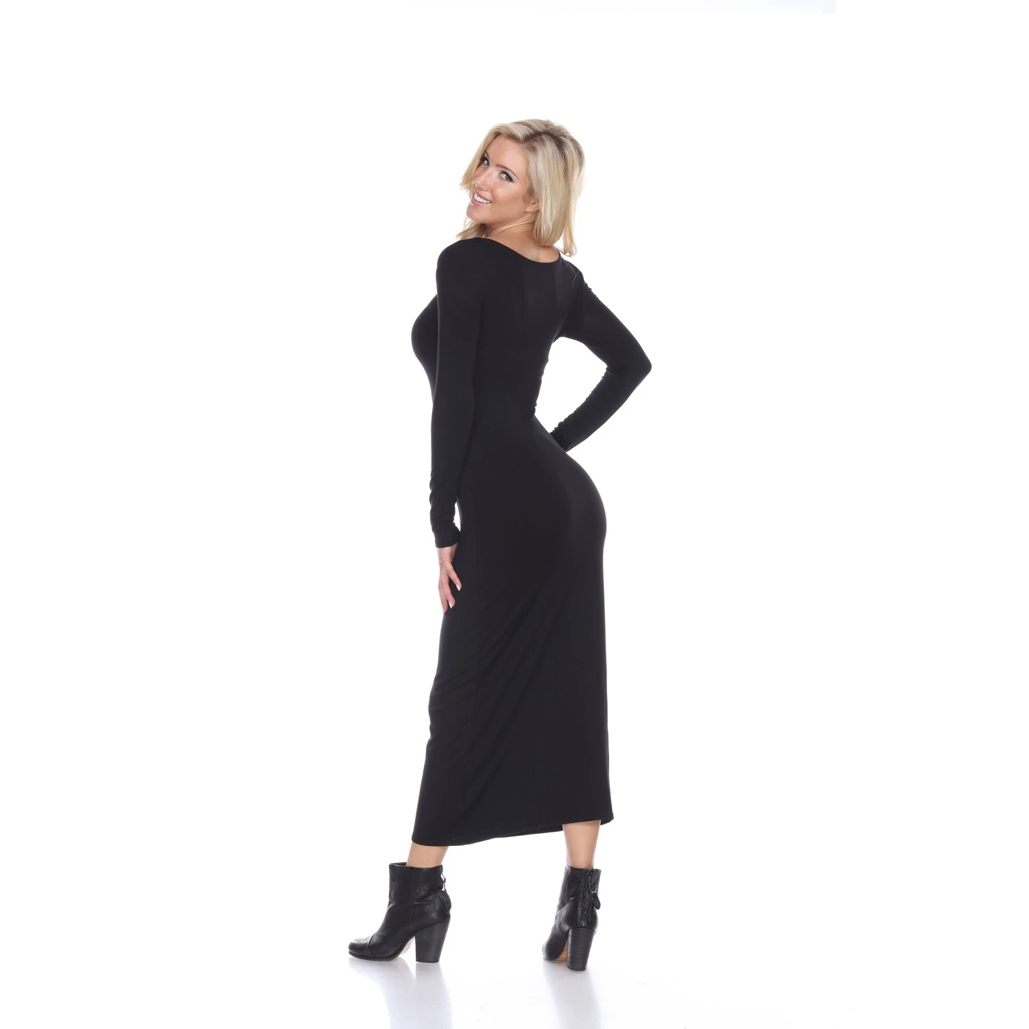 Ria Long Sleeve Maxi Dress - Black (2)