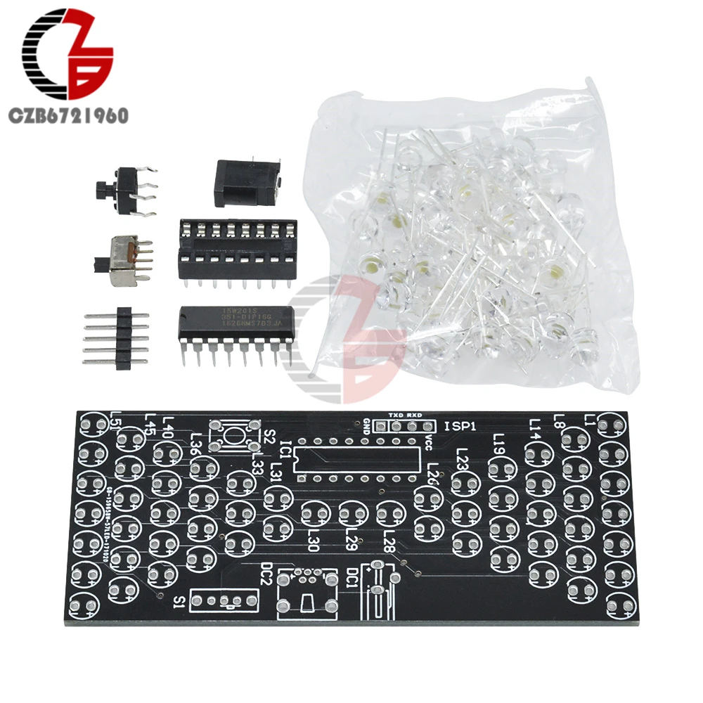 DC 5V Blue LED Display Electronic Hourglass DIY Kit Sand Glass Clock Time PCB Board for Home Holiday Decoration Kitchen Timing 6