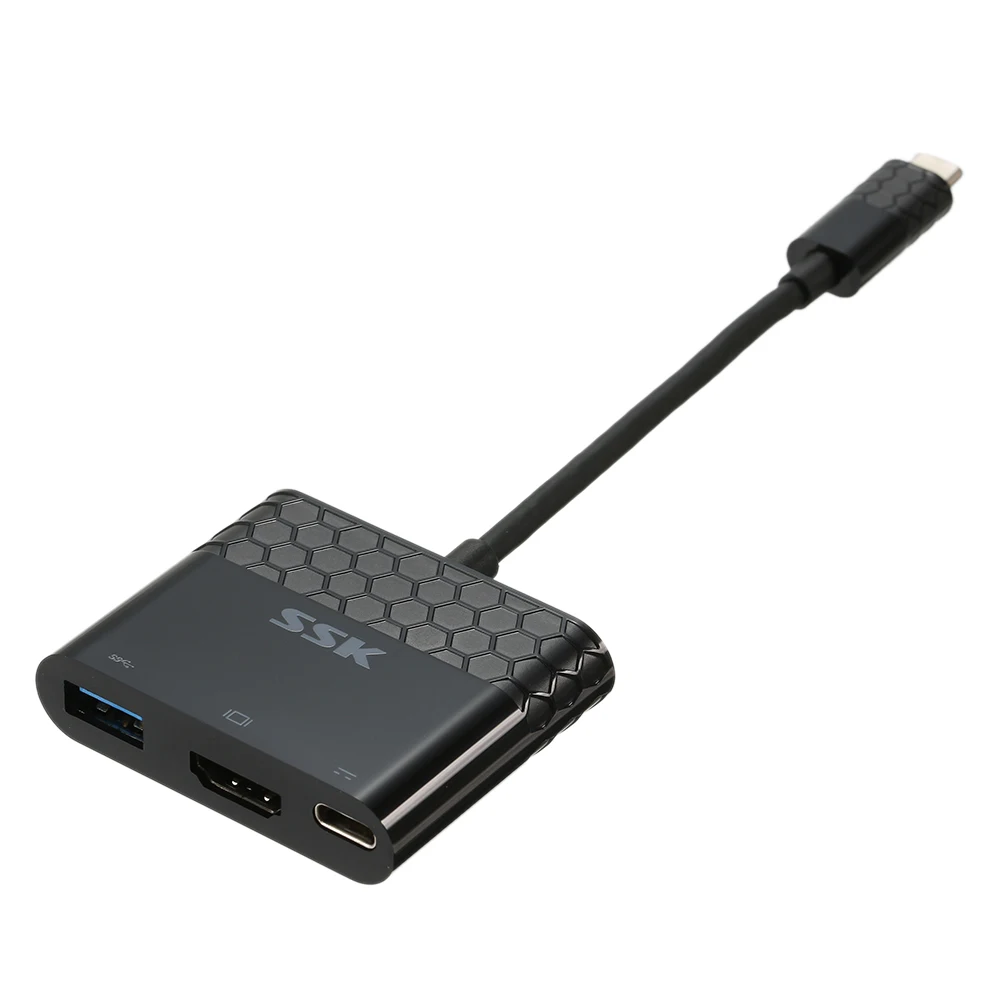 

SSK Mulifunction Type-C to C + HDMI + USB3.0 Adapter 4 in 1 Male To Female HUB Converter with PD for Notebook Laptop MacBook