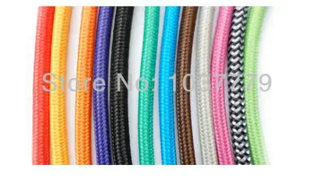 

(12m/Lot) 2*0.75 Copper Cloth Covered Wire Vintage Style Edison Light Lamp Cord Grip Twisted Fabric Lighting Flex Electric Cable