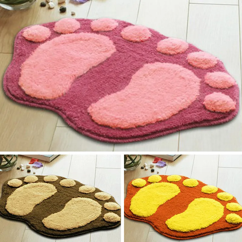 Lovely Flocking Foot Mat 1Pc Sitting Room Sofa Tea Table Foot Print