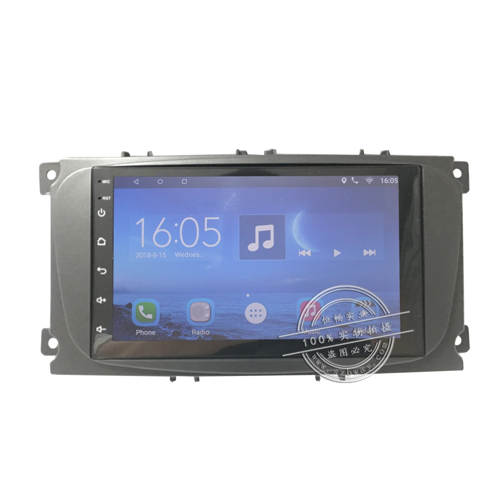 Cheap Hactivol android 7.0 car radio multimedia car stickers for Ford Focus 2 mondeo Kuga C max 2007-2011 car dvd player car accessory 1
