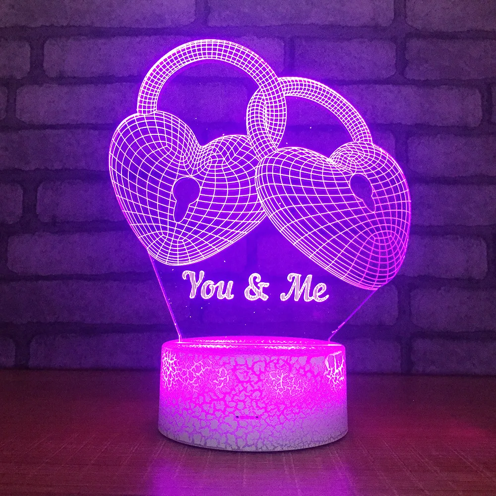 

Colorful Remote Control Color Changing Lights Stereo Vision Led 3d Night Table Lamps For Living Room Bedside decorative lamp