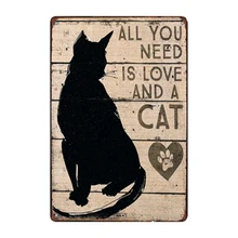 Все, что вам нужно, это любовь и кошка, металлическая вывеска для питомца, Декор, Оловянная табличка, доска для котенка, фото, бренд Pet Shop, настенный дисплей 20x30 см