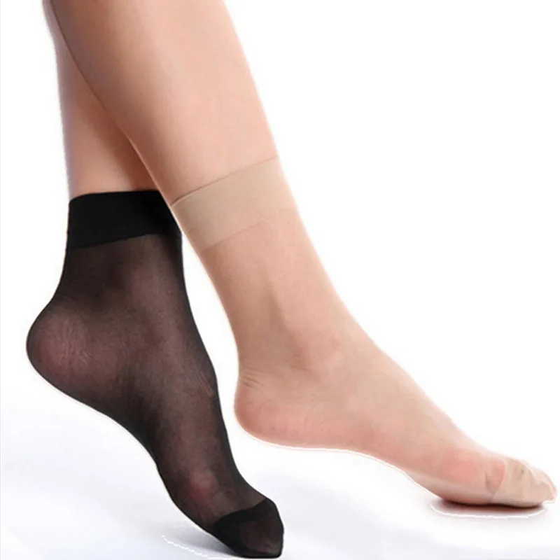 OUBINEW 5 Pairs Summer Bamboo Female Short Socks Women Thin Crystal ...