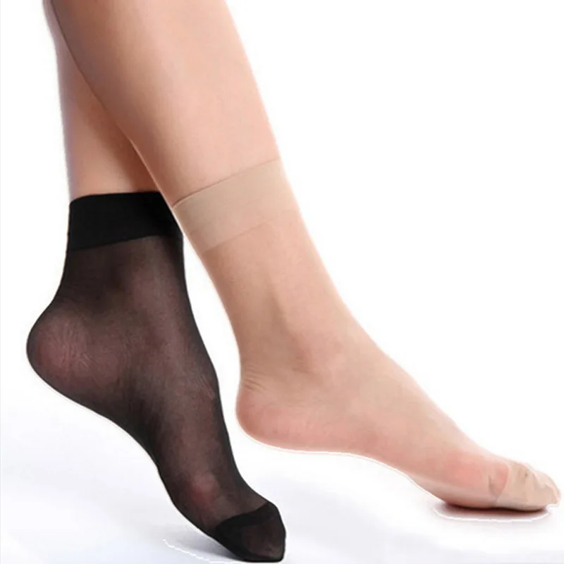 OUBINEW 5 Pairs Summer Bamboo Female Short Socks Women Thin Crystal