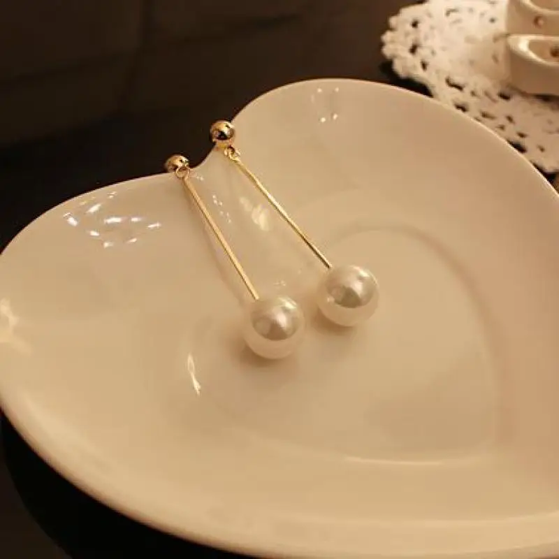 Fashion Boucle D'oreille Femme Pendante Cute Ear Wire Earrings Female Models Long Drop Pearl Jewelry Dangle Earrings Brincos - Image 2