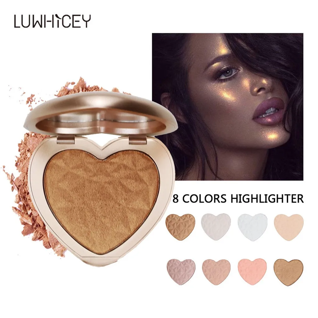 

Heart Shape Shimmer Pressed Face Highlight Powder Brightening Makeup Power iluminador maquillaje котурин iluminador #05
