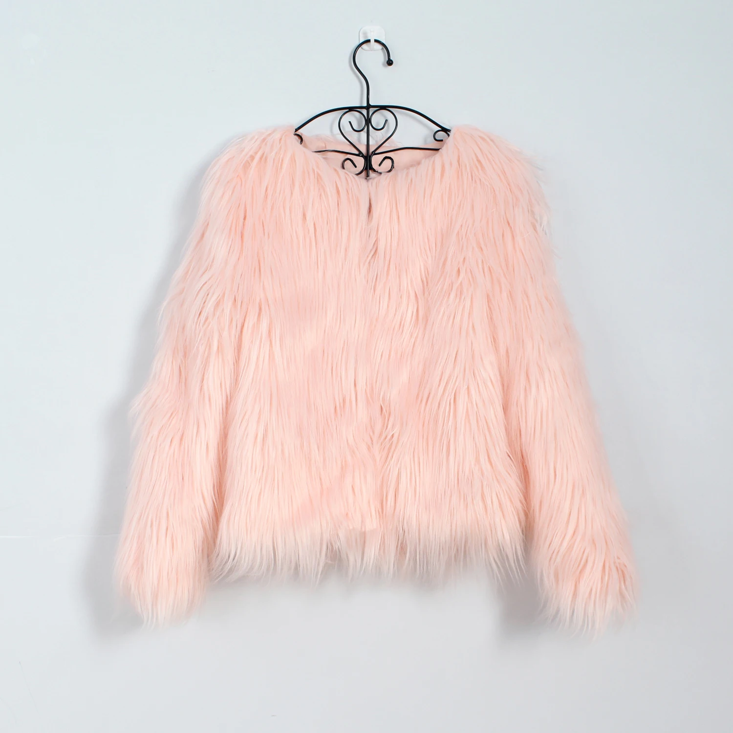 Плавающая куртка шуба для волос женская меховая шуба пальто из искусственного меха лисы Куртки пушистые вечерние шубка на меху плюс размер Xxxl - Цвет: pink