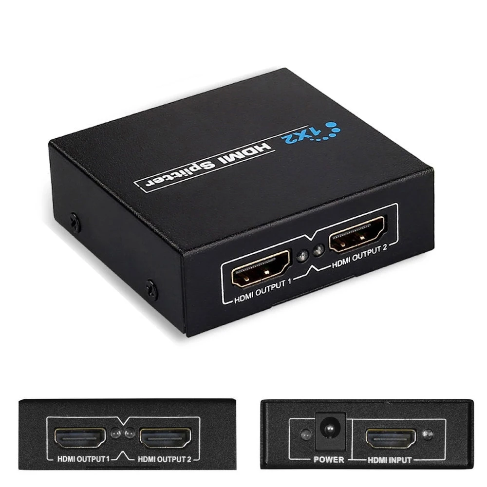 

1x2 HDMI Splitter 1080p video Hdcp Signal Distributor 1 In 2 Out HDMI Switch Dual Display 3 Port For Hdtv Dvd Ps3 Xbox Stb