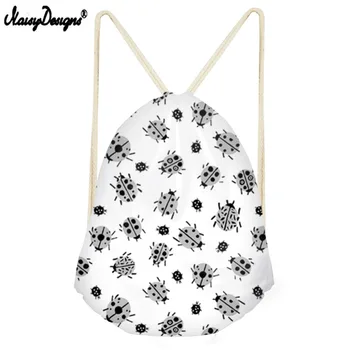 

Noisydesign Anime Ladybug Casual Cartoon Printed Mochilas Shoe Pocket Small Drawstring Bag for Boys Girls School Case Kids Bags