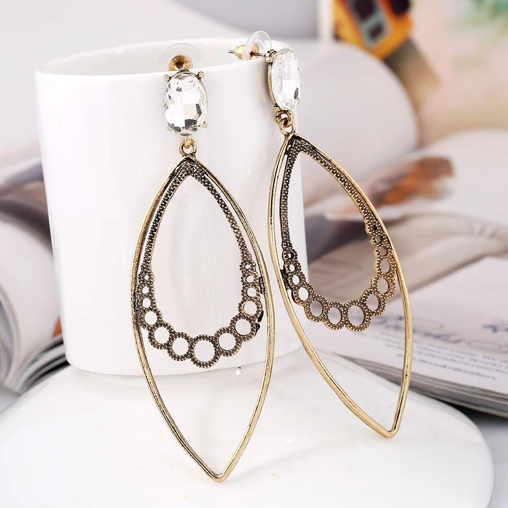 2017 Кристалл падение серьги длинные макси свадебные для женщин brinco grandes boucles