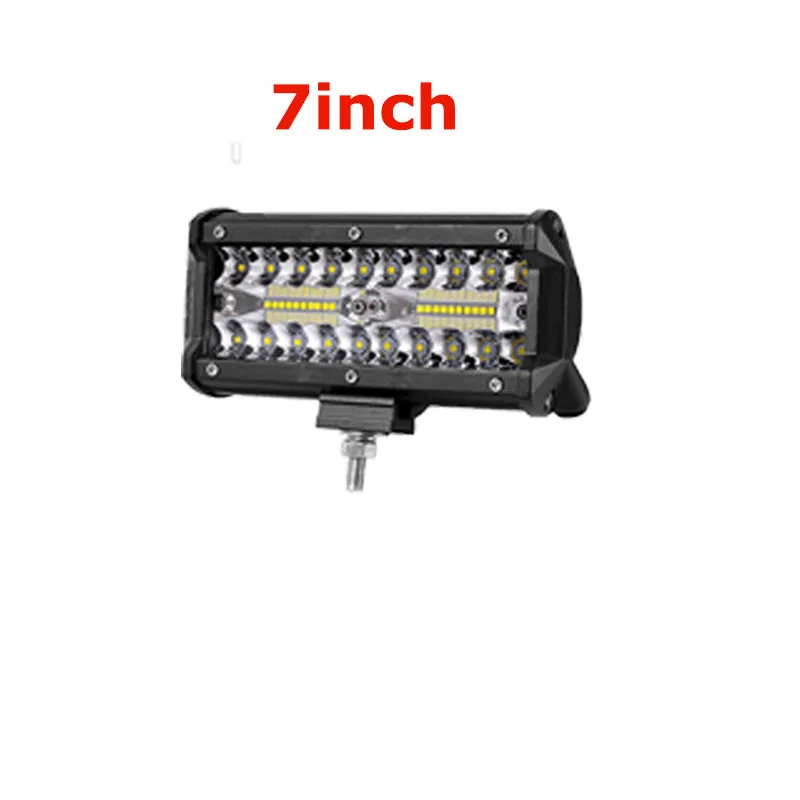 3 ряда по бездорожью светильник баров комбо " 7" 1" 20" 2" дюймов 180 Вт 240 Вт светодиодный бар рабочий светильник для грузовика лодка 4x4 вождения светильник внедорожник автомобиля 12V - Цвет: 7in 120W