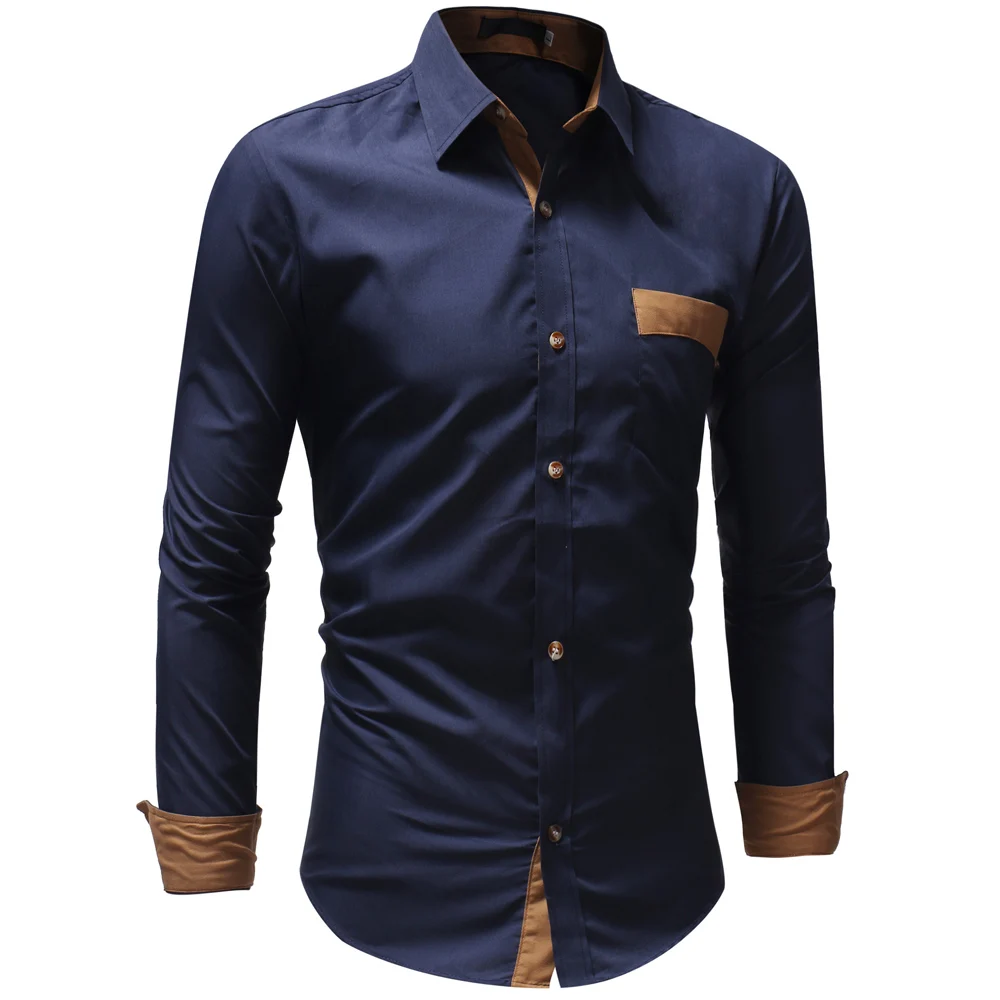 New 2018 Autumn Cotton Dress Shirts High Quality Mens