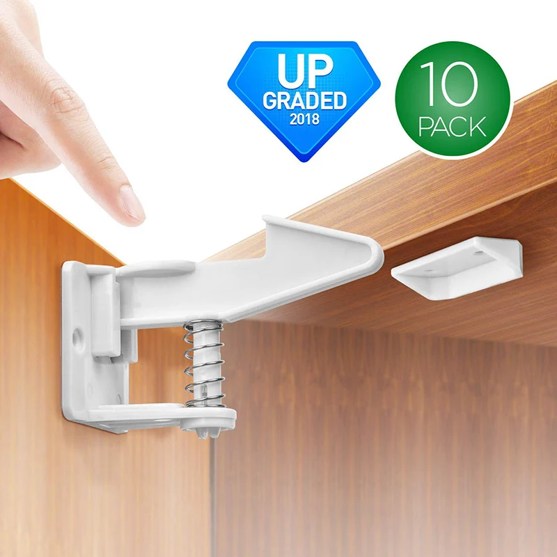 10pcs Child Safety Cabinet Locks Baby Proofing Cabinets ...