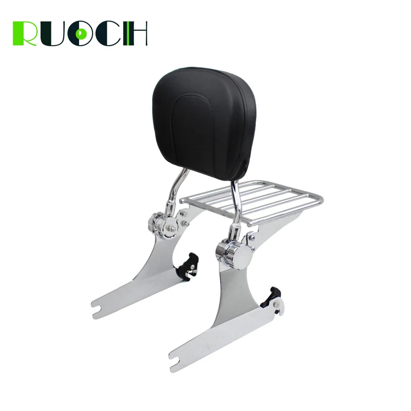 RUOCH Sissy Bar for Harley Softail Fat Boy FLSTF FXST Night Train FXSTB Adjustable Detachable Backrest 2000-2006 2002 2004 (2)