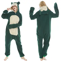 Новый аниме Poke * Пн Симпатичные жира Snorlax эльф Onesie вечерние Косплэй флис onesies пижамы Хэллоуин для взрослых комбинезон