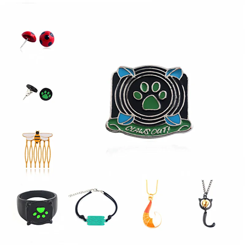 20PC Rongji jewelry Miraculous Ladybug Black Cat Green Paw Print Enamel badge charms Brooch Pin men and women cosplay 20PC Rongji jewelry Miraculous Ladybug Black Cat Green Paw Print Enamel badge charms Brooch Pin men and women cosplay