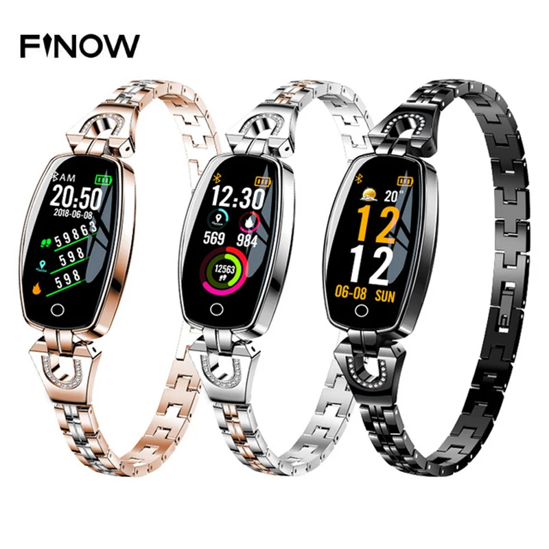 Женский Смарт браслет Finow H8 фитнес с пульсометром и трекером для