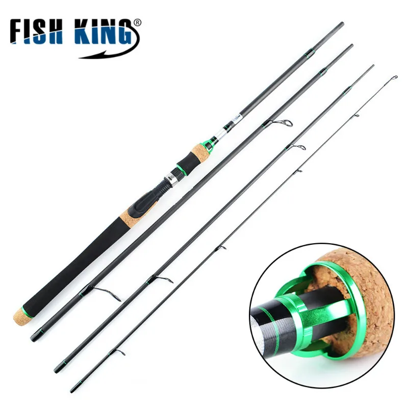 

FISH KING 4 Section H power 10-30G Carbon Ultralight Spinning Fishing Rod 10-20LB Casting Lure Fishing Travel Rods