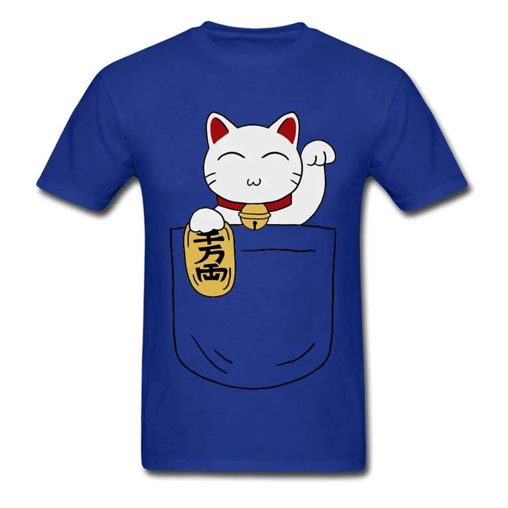 Design3D Printed Short Sleeve Tops Shirt Fall 2018 Discount O Neck Cotton Fabric T Shirt Men's T Shirts Maneki-Neko-Pocket  Maneki-Neko-Pocket blue