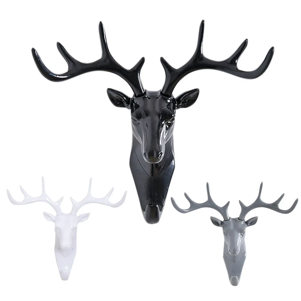 

Deer Head Antlers Wall Hook for Hanging Clothes Hat Scarf Keys Rack Home Decor HFing