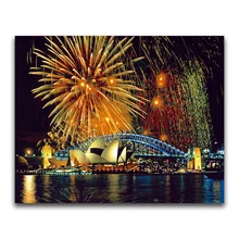 На заказ Алмазная картина сиднейская опера Пейзаж Вышивка крестиком Санта Клаус Снеговик hibah домашний декор diy pintura Алмазная мозаика Круз