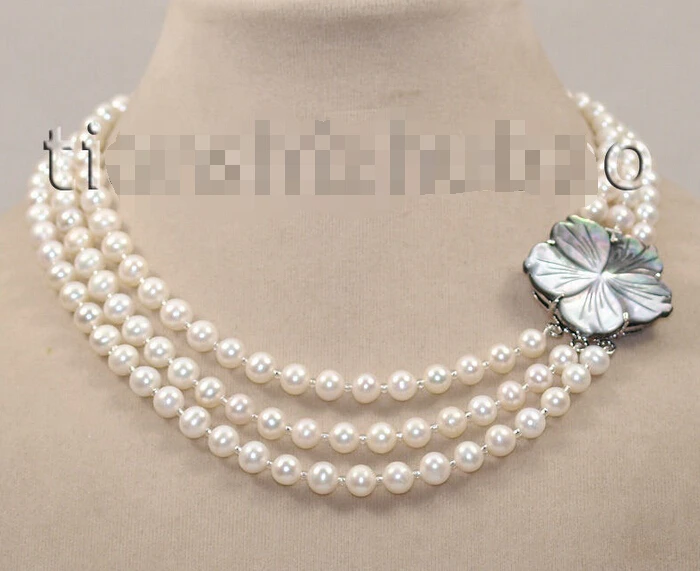 

fast 2015 fashion new 5 color can be choose 3 row freshwater cultured pearl necklace