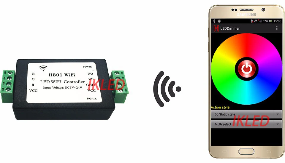 Светодиодная лента RGBWW контроллер, wifi контроллер, android app, max 4A/route, led Wi-Fi затемнитель, для RGB, RGBW, RGBWW полоса, wifi Пульт дистанционного управления