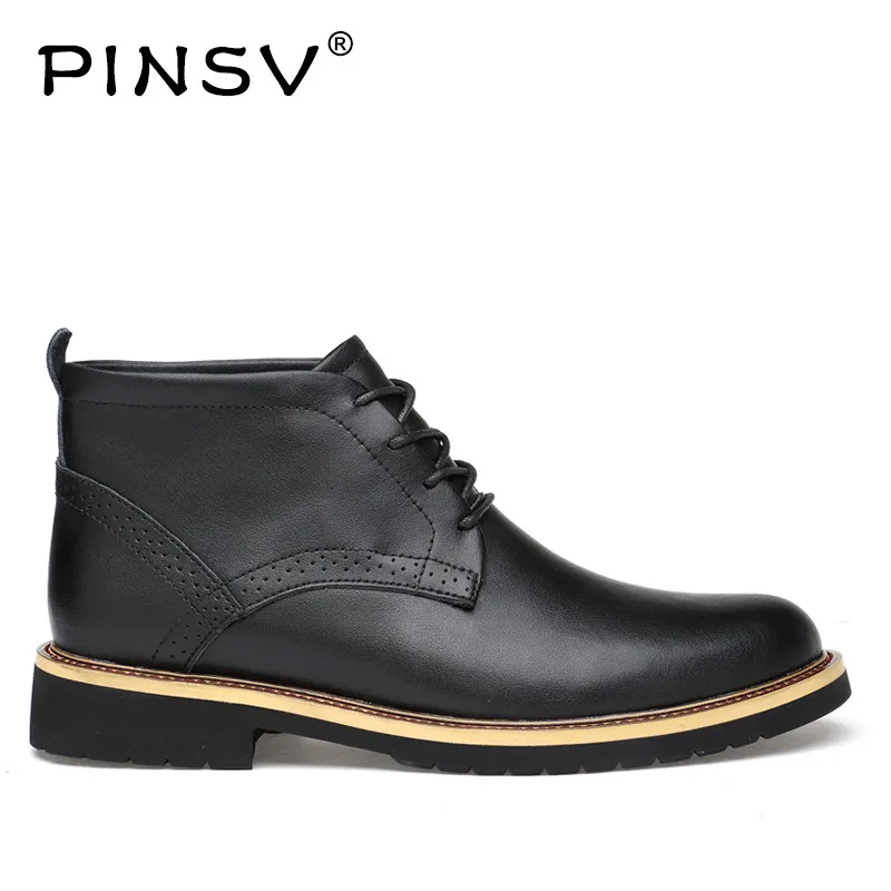 

PINSV Boots Men Adult Shoes Genuine Leather High Top Men Casual Leather Shoes Outdoor Casual Boots Mens Shoes Large Size 38-48