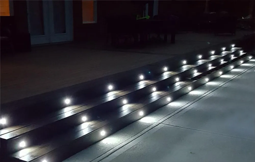 Mutável à Prova Led da Escada da Plataforma Lote Cromo 47 Milímetros Wi-fi Controlador Dimmer Temporizador 12 v Terraço Rgb d' Água Ferroviária Soffit Luzes Passo 10 Pçs - 15 Cheap Lâmpadas subterrâneas