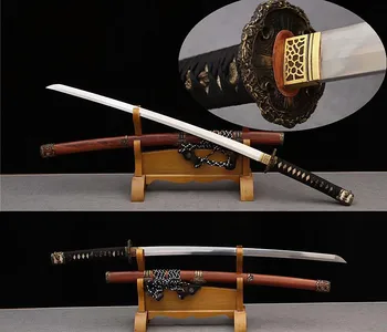 

Real Hamon T10 Steel Clay Tempered Blade Japanese Tachi Sword Full Tang Katana
