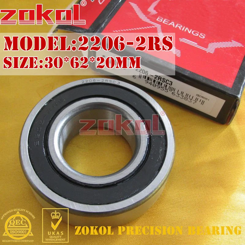 Zokol 2206 1506 2Rs Cuscinetto A Sfere Autoallineante 30*62*20