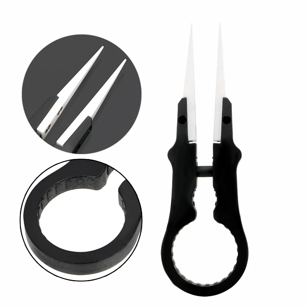 New Fine Pointed Tips Stainless Steel Tweezer Ceramic Tipped 130x10mm For Electronic Equipment