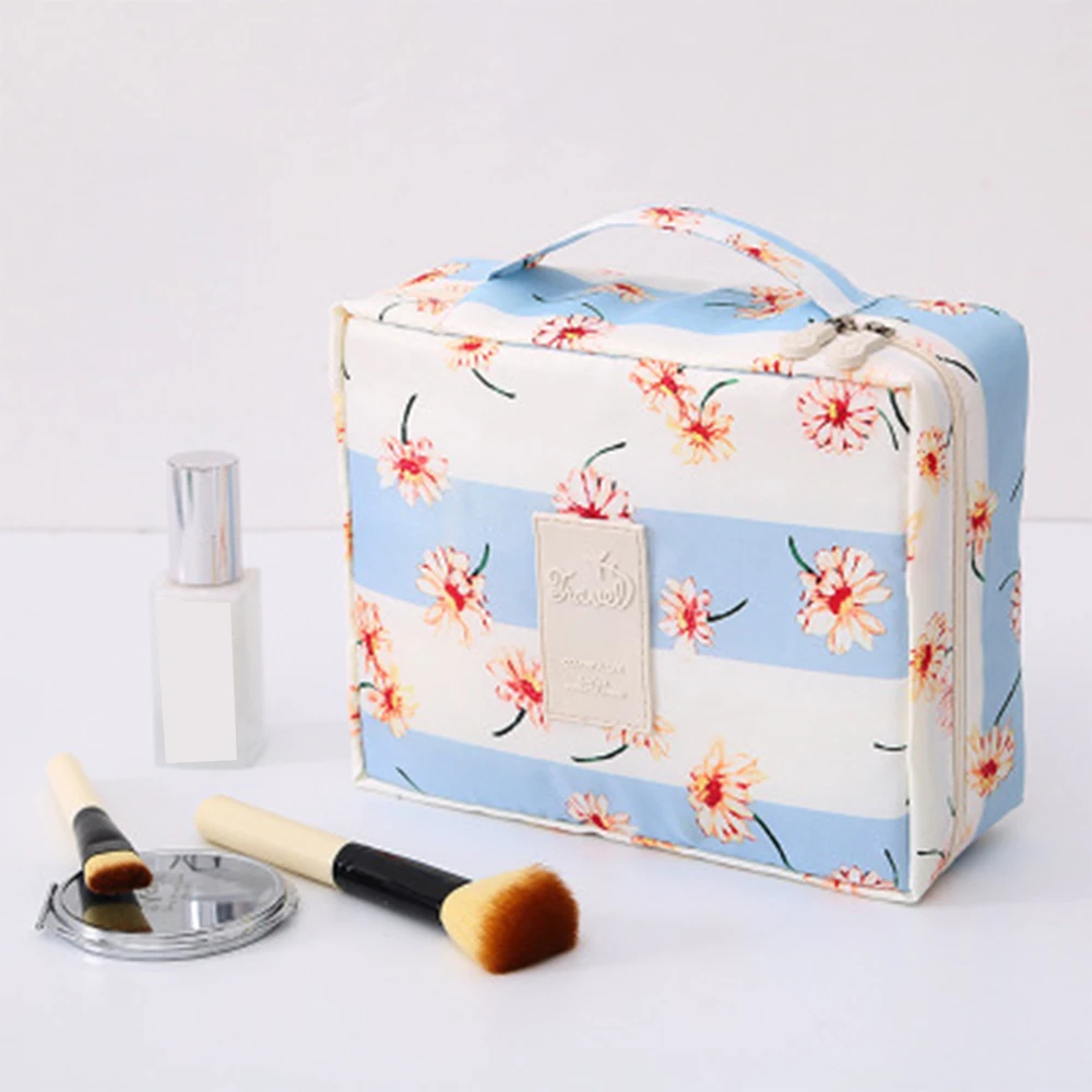 1PCs Portable Cosmetics Storage Bags Case With Zipper Large Capacity Double Layer Makeup Orgnizer For Travel Handbag Container - Color: 21x8x17cm F