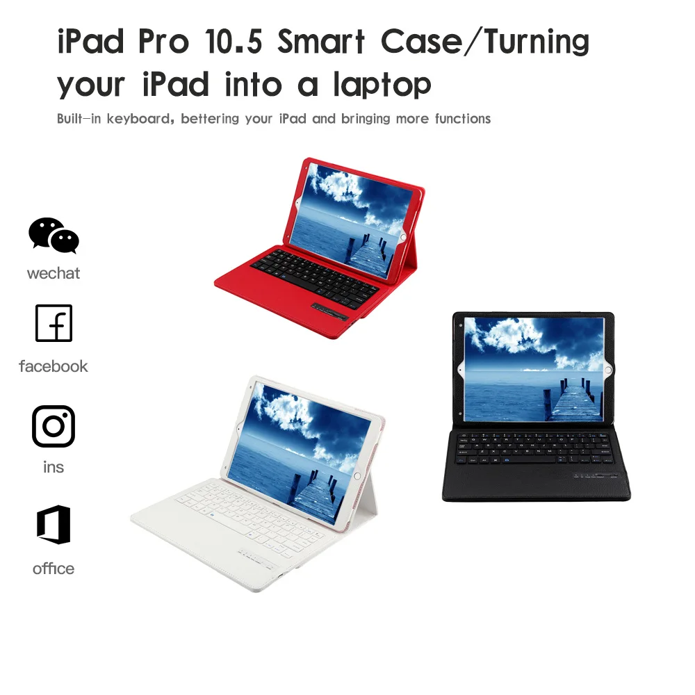 Smart Keyboard Case for iPad Pro 10.5 Smart Case Stand Folio Cover