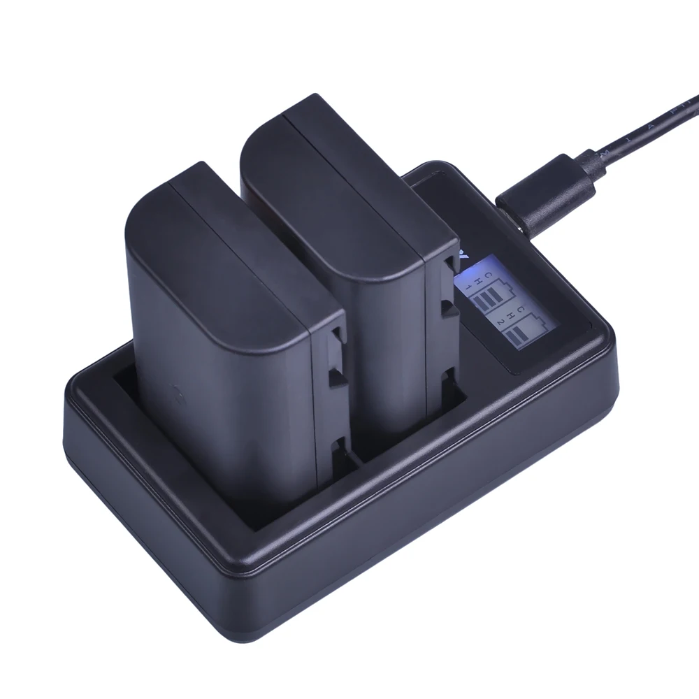 Skup 2 sztuk 1860MaH DMW BLF19 DMW BLF19 BLF19E DMW BLF19e DMW BLF19PP bateria + LCD ładowarka z podwójnym portem usb dla Panasonic Lumix GH3 GH4 GH5 G9