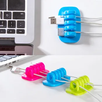 

1pc Soft Silicone Cable Winder Wire Storage Home Office Desk Organizer Supplies Earphone Cable Holder Wrap Cord Desk Accessory