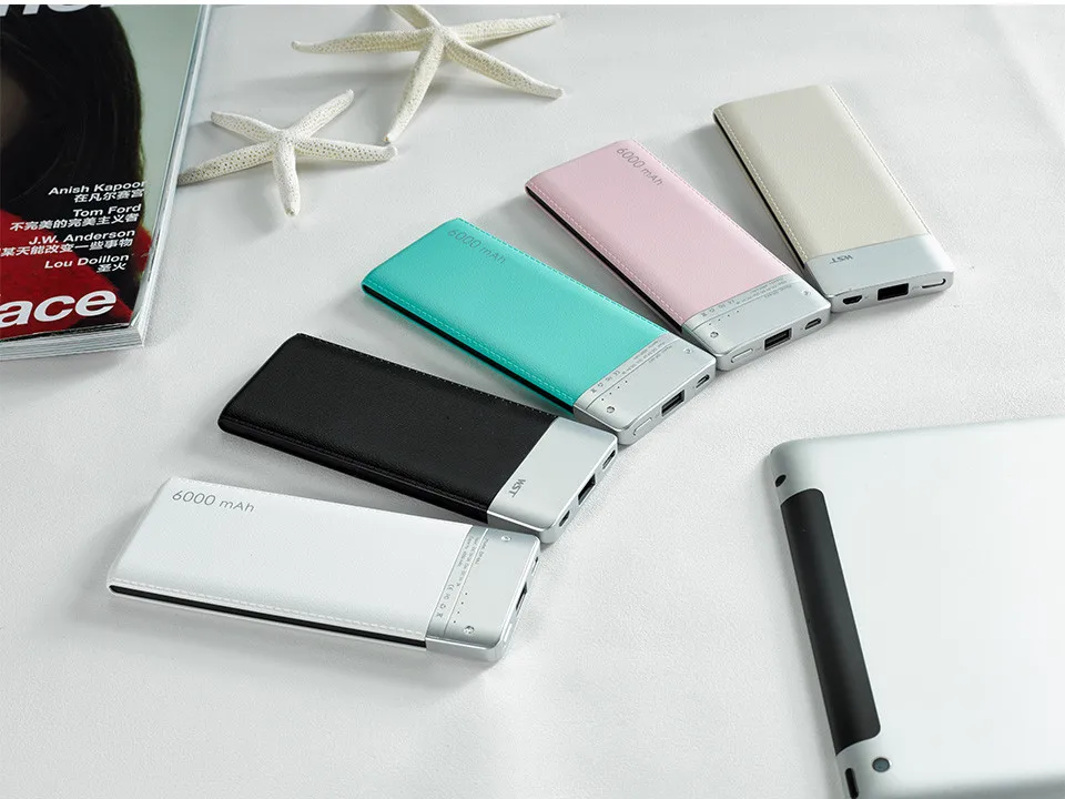 WST, стиль, ультра тонкий внешний аккумулятор 6000 мА/ч, USB внешний аккумулятор, зарядное устройство для Xiaomi, samsung, iPhone