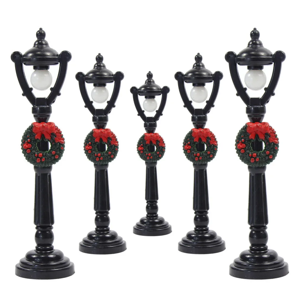 LYC04 5pcs Model Railway Christmas Lamp Post Street Lights O Scale 3V