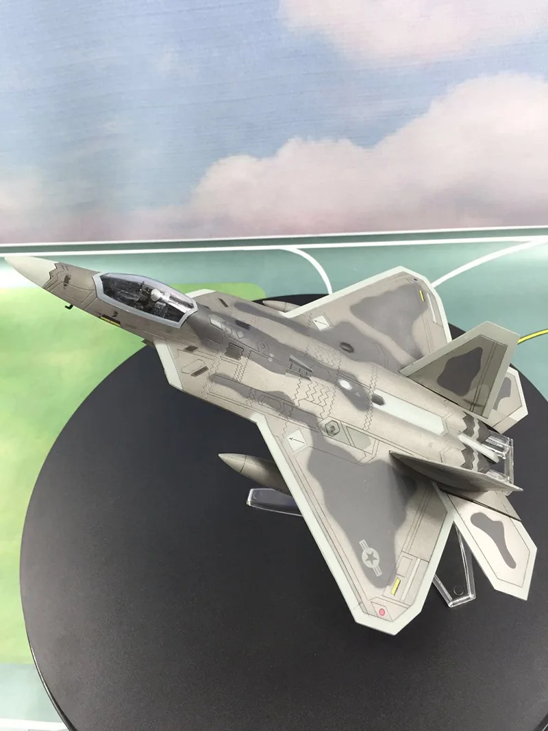 Коллекционный 1/72 масштаб военный сплав авиасимулятор F-22 Raptor самолет-истребитель со статической моделью для фанатов детский подарок